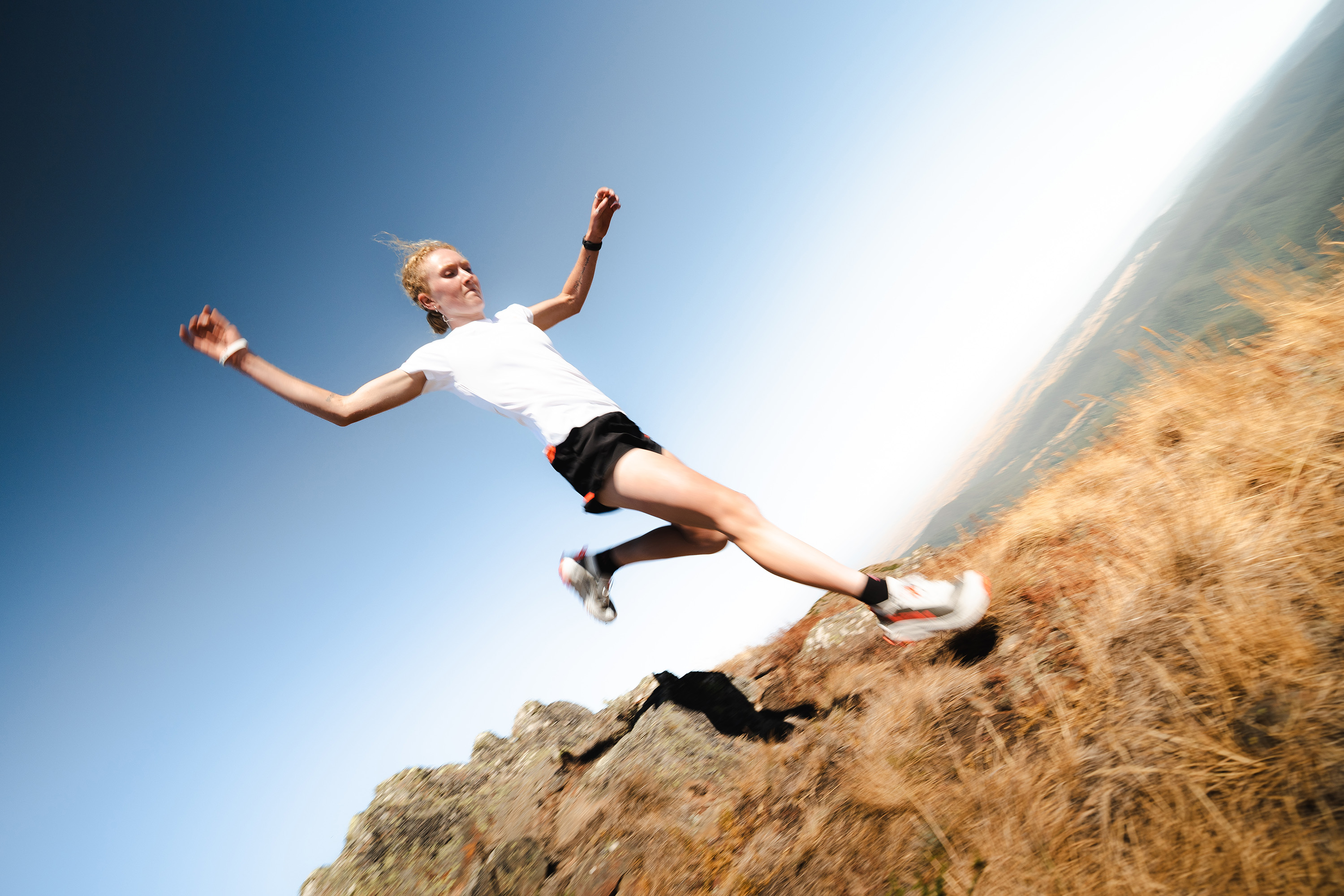 Runner performing strength and conditioning exercises